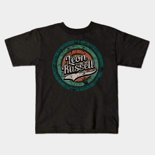 Leon Russell // Retro Circle Crack Vintage Kids T-Shirt